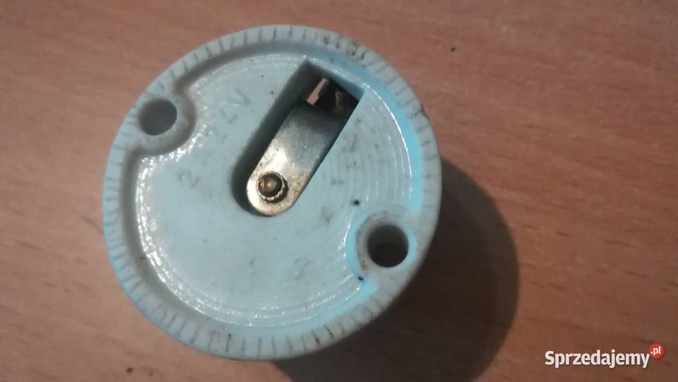 Stara porcelanowa oprawka do żarówki E 10 Łódź