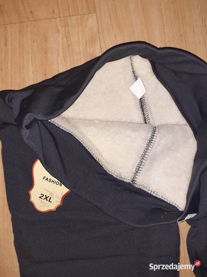 Legginsy damskie zimowe z futerkiem Spodnie Warszawa
