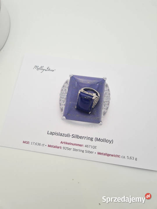 Pierścionek srebro 925 z lapis lazuli i Szczecin