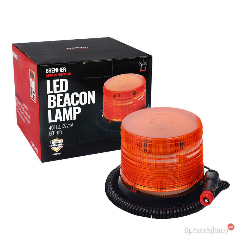 LAMPA OSTRZEGAWCZA KOGUT MAGNES 3 OTWORY 40 LED
