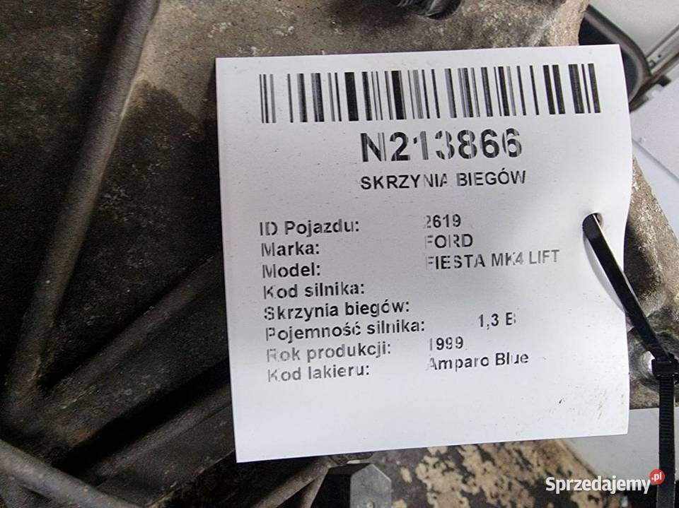 SKRZYNIA BIEGÓW FORD FIESTA MK4 LIFT 97WT7002VD Lipno