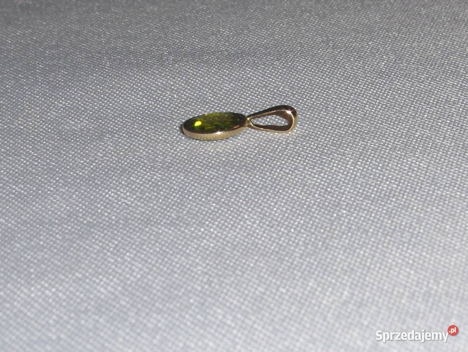 WKruk Złoty 585 wisiorek z zielona cyrkonią Łódź