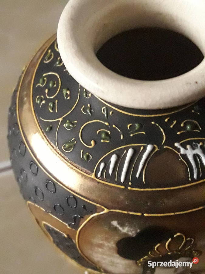 Antyczny komplet wazoników Satsuma Japonia lata Janów Lubelski