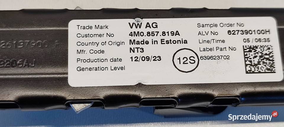 VW TIGUAN II REGULACJA PASA BEZPIECZEŃSTWA osobowe Pasy bezpieczeństwa sprzedam