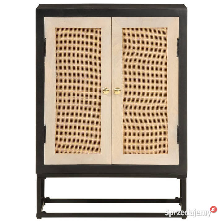 Szafka czarna 55x30x76 lite drewno mango i