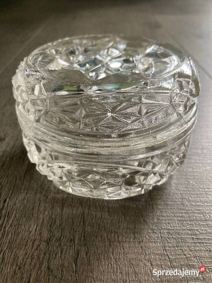 Nowe szklane miseczki pudełko 2w1 kryształ Nisko