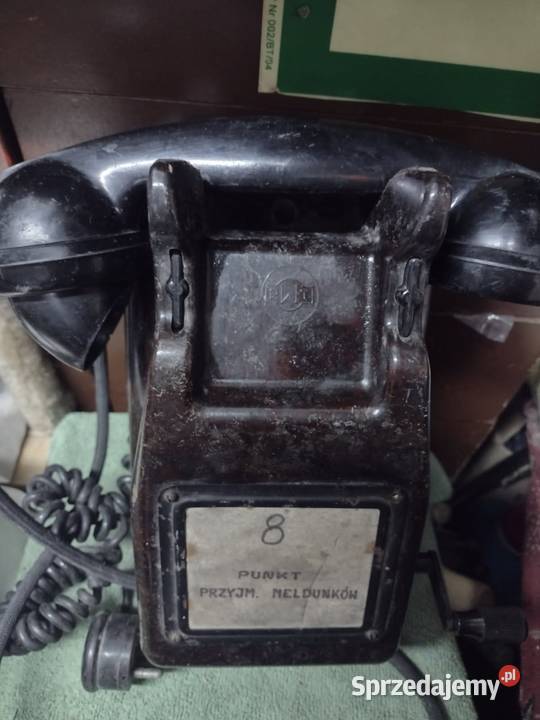 SPRAWNY Telefon ebonitowy TELOS kręcony na