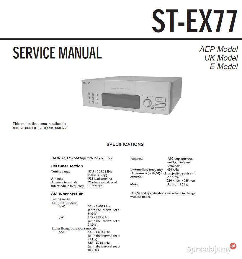 tuner SONY STEX77 RDS Stereo małopolskie Kraków