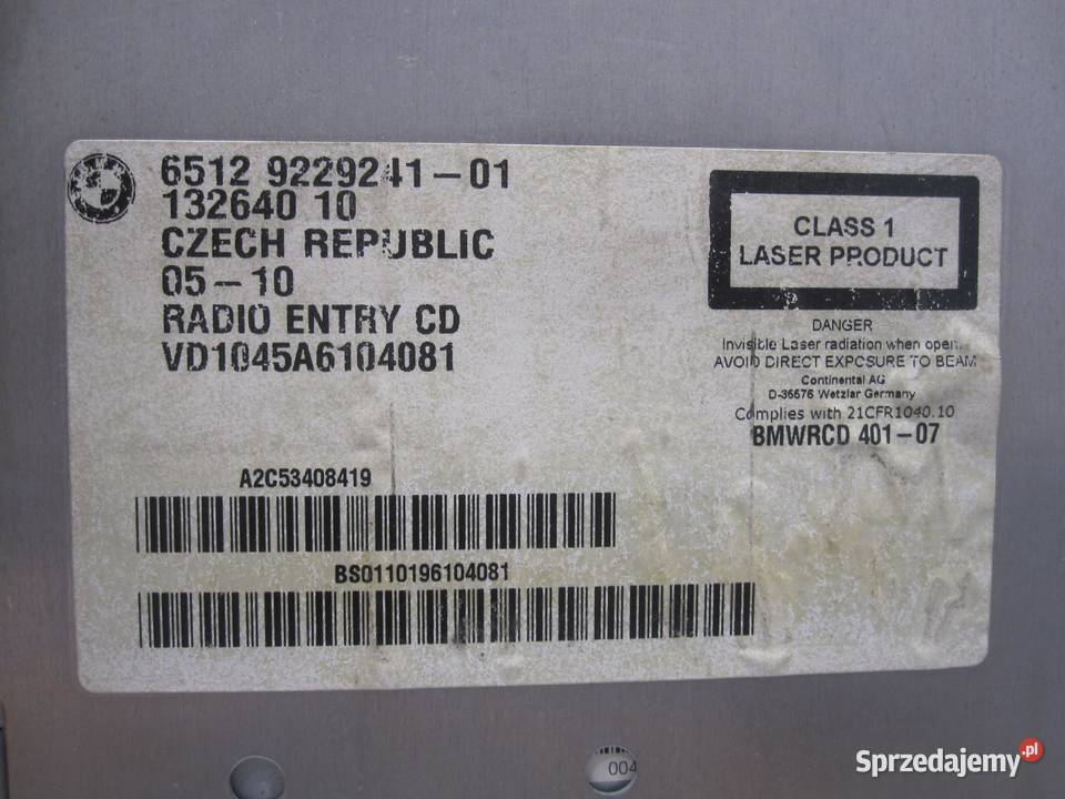 BMW E82 10r radio CD 9229241 osobowe sprzedam