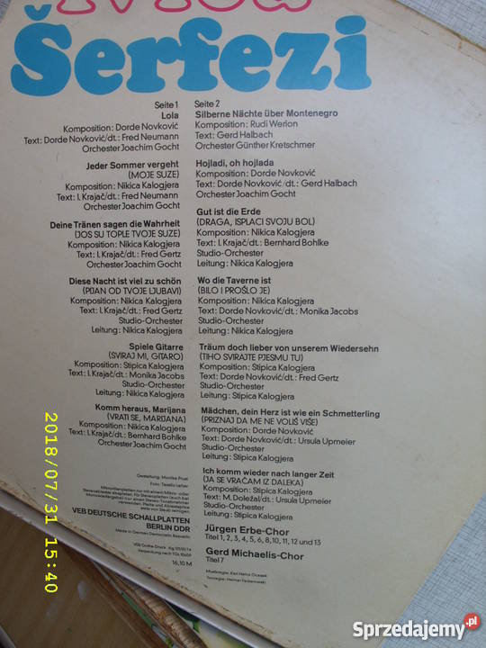 Ballada LP IVICA SERFEZI JUGOSLAVIALOLA płyta winylowa Wołów