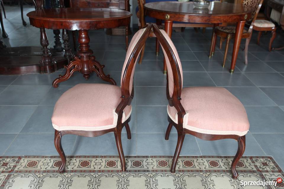 Dwa krzesła ludwikowskie Antyki 0297 Antyki, Sztuka, Kolekcje Nieżywięć sprzedam