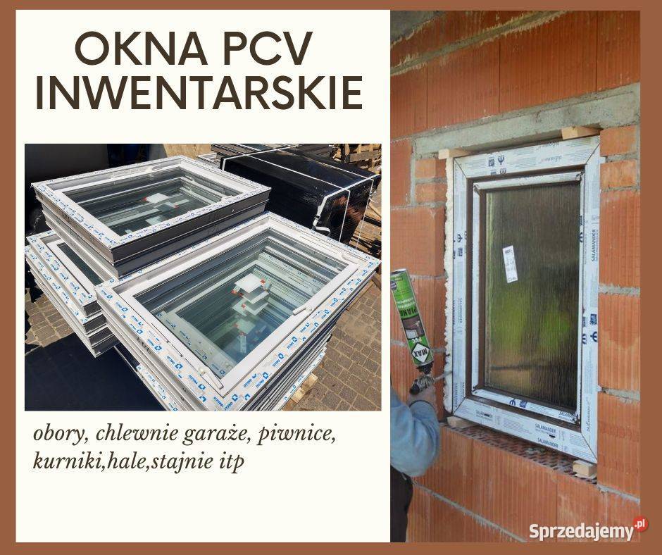 Gospodarcze okna BEZ metalu NOWE Kaczorów