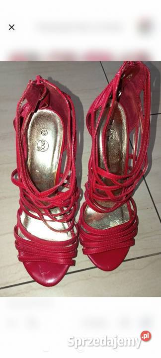 Czerwone Sandały GladiatorSzpilki Lakierowane Bydgoszcz
