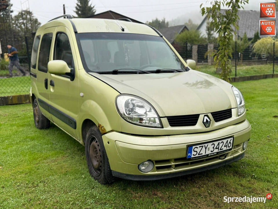 Renault Kangoo 16 i benz LPG 5 osobowy światła do jazdy dziennej Łodygowice