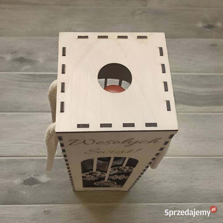 Świąteczna Drewniana Skrzynka na Wino Idealna na mazowieckie Warszawa