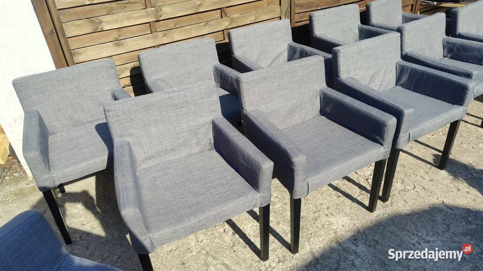 8 x krzesło IKEA Nils szary zdejmowane pokrowce Krzesła