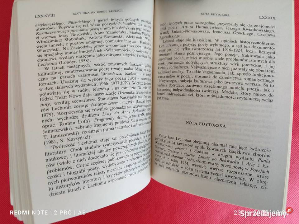 Jan Lechoń Poezje Biblioteka Narodowa BN seria I śląskie