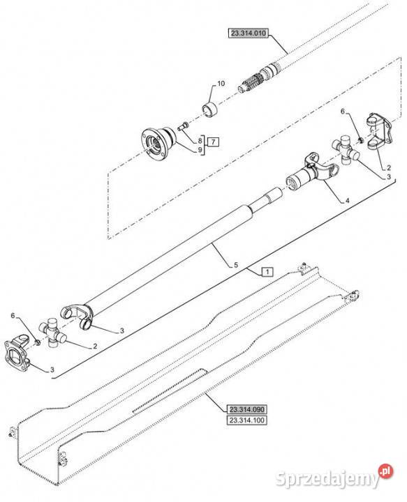Holland T6070 Wałek napędowy 84486132 Jastrzębniki