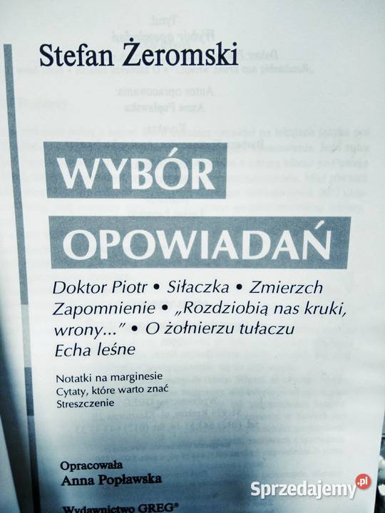 Wybór opowiadań Żeromskiego Greg lektury szkolne