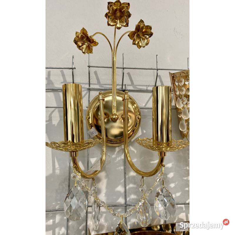 Kinkiet N106 dwuramienny złoty kwiat Oświetlenie Opole