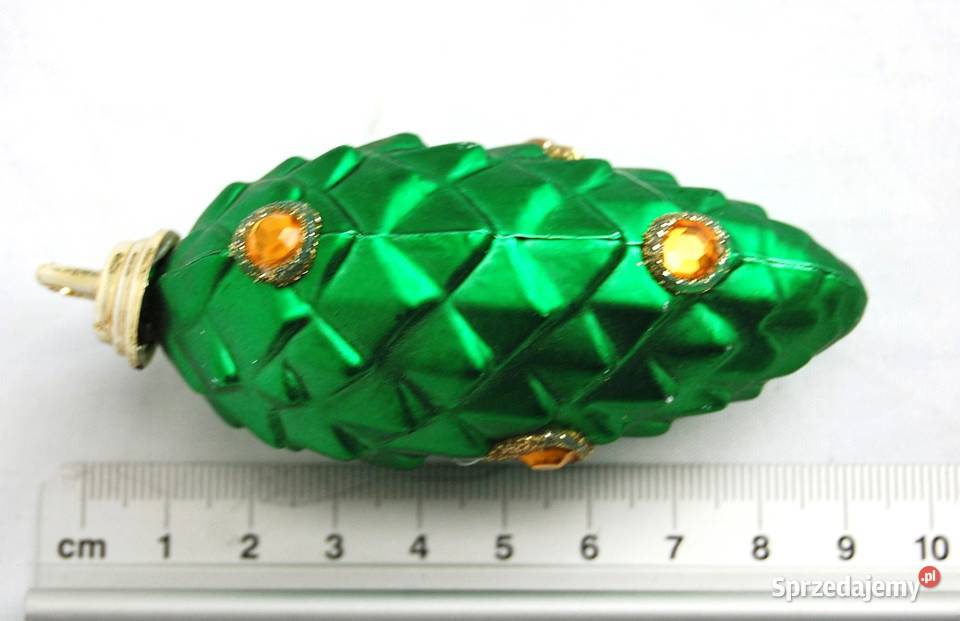 Bombka szyszka zielona plastikowa ze złotymi lubelskie Lublin