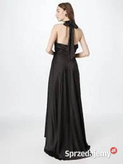 Czarna suknia wieczorowa długa sexiala satyna Spódnice i sukienki Sosnowiec
