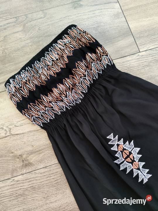 Czarna sukienka Maxi Boohoo 36 Vintage y2k czarny Jasło