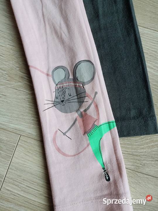 Legginsy dziewczęce 2pak różowe i grafitowe 116 Spodnie Płock