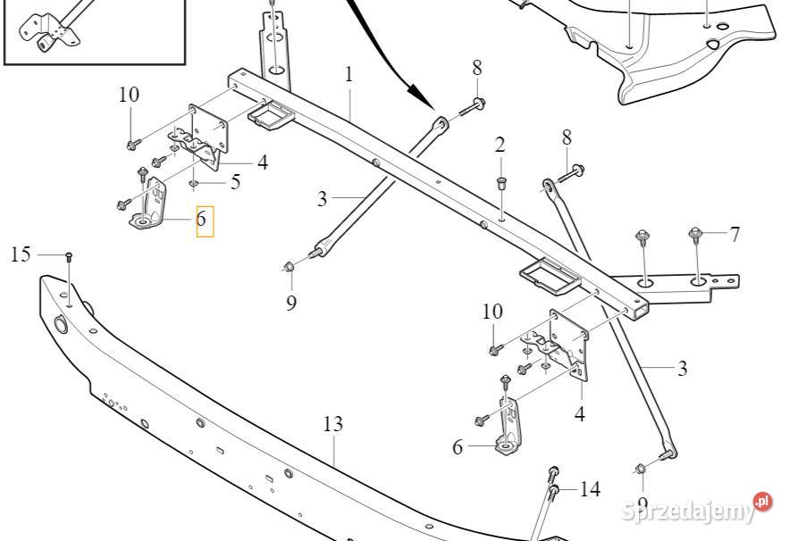 VOLVO S60 III V60 II prawy wspornik belki dolnośląskie Bielany Wrocławskie