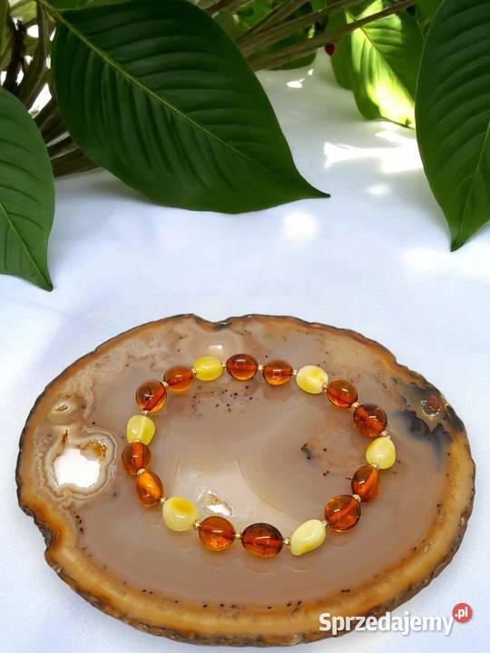 Bransoletka BURSZTYN bałtycki fasolka cytryna mazowieckie Warszawa