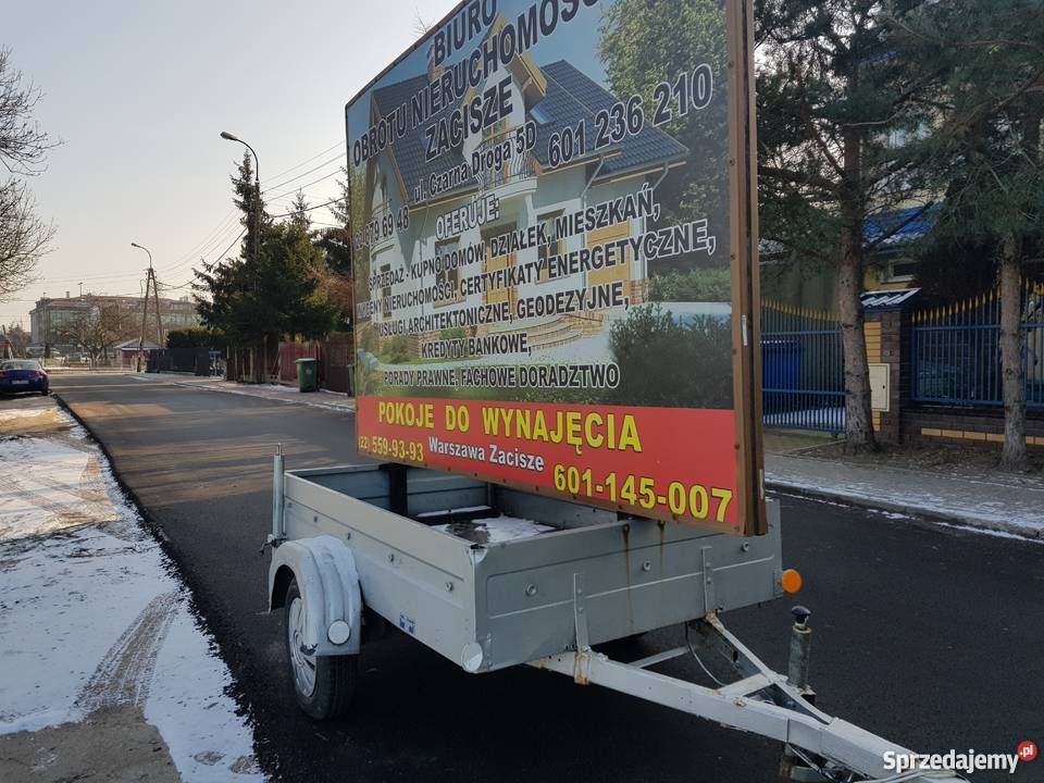 Przyczepa reklamowa mobilna wolno stojąca Warszawa