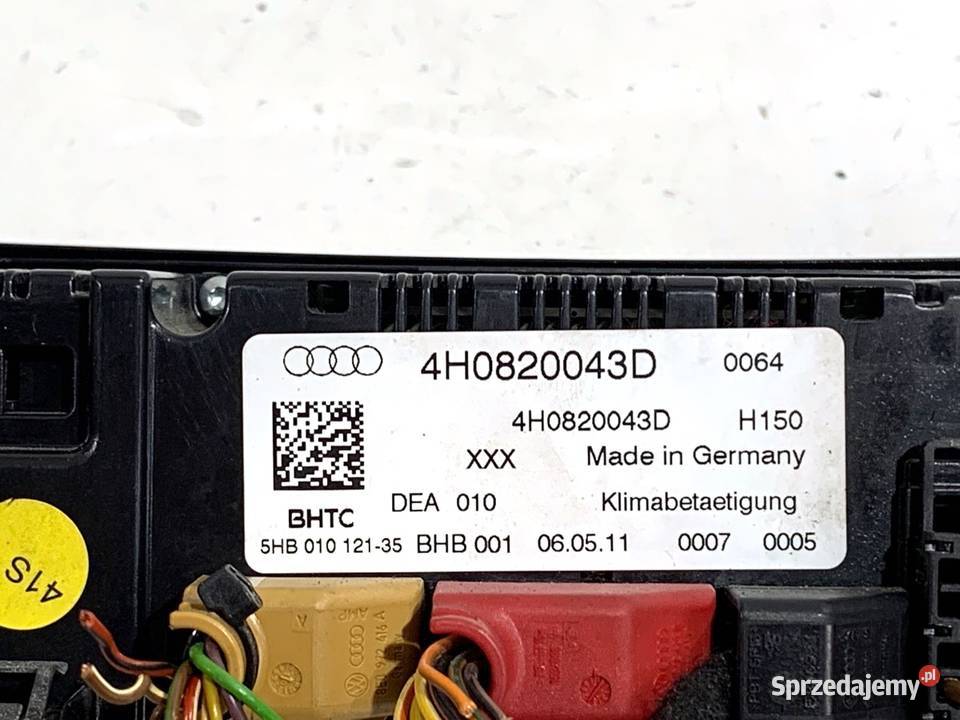 PANEL STEROWANIA NAWIEWU AUDI A8 D4 4H0820043D