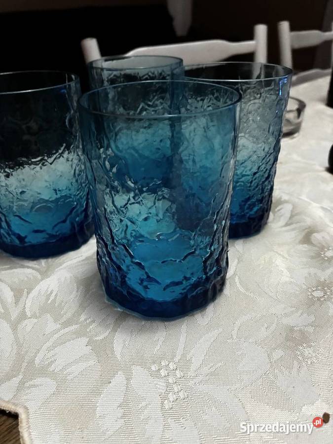 Szklanki niebieskie Ruda Glasbruk Szwecja kujawsko-pomorskie Klonowo