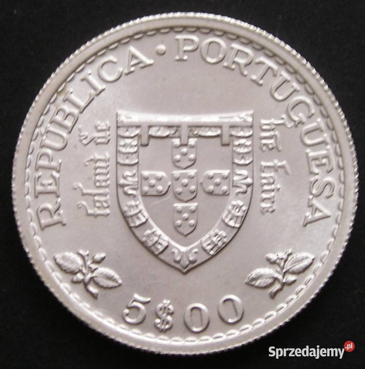 Portugalia 5 escudos 1960 Henryk Żeglarz srebro