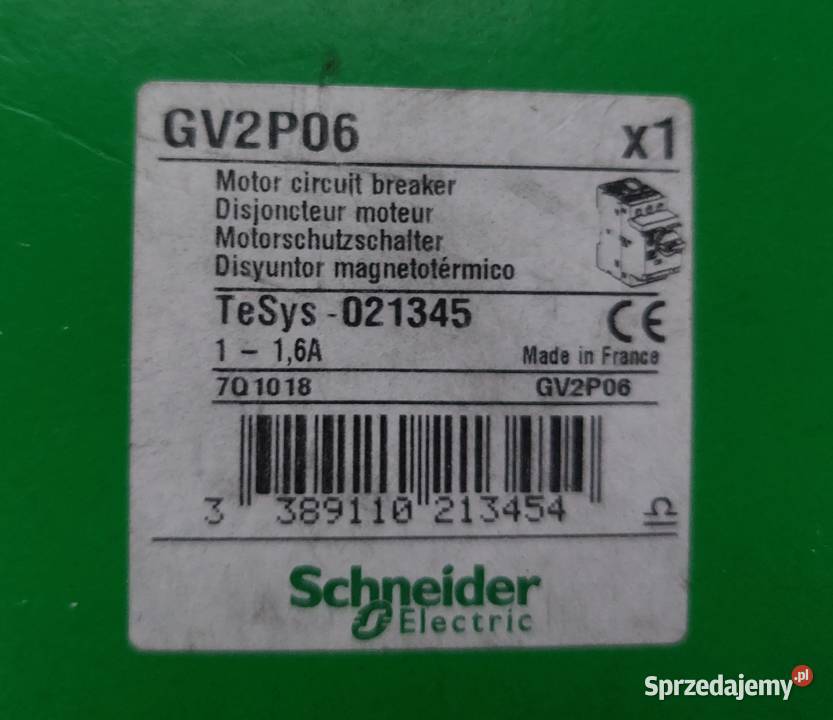 SCHNEIDER ELECTRIC GV2P06 Wyłącznik silnikowy Elektryka i akcesoria