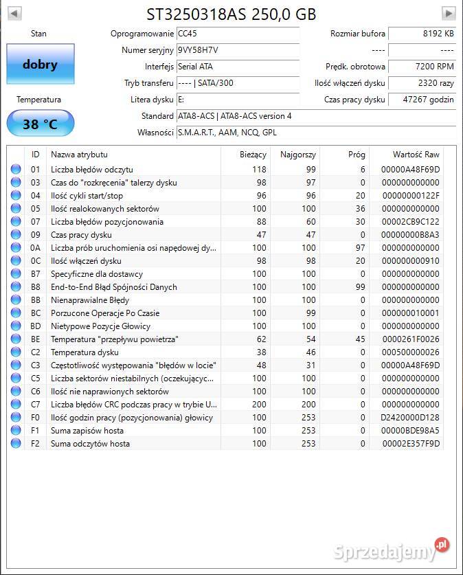 Dysk 35 160250320 WD Blue Seagate Hitachi śląskie Cieszyn
