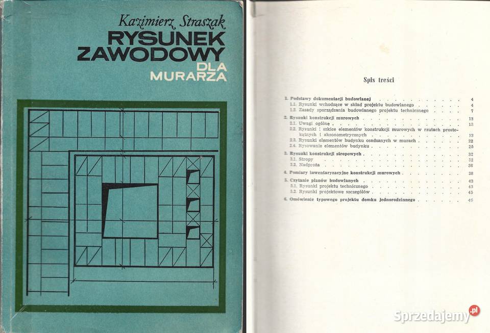 Rysunek zawodowy murarza Straszak Książki naukowe i popularnonaukowe kujawsko-pomorskie Osięciny sprzedam