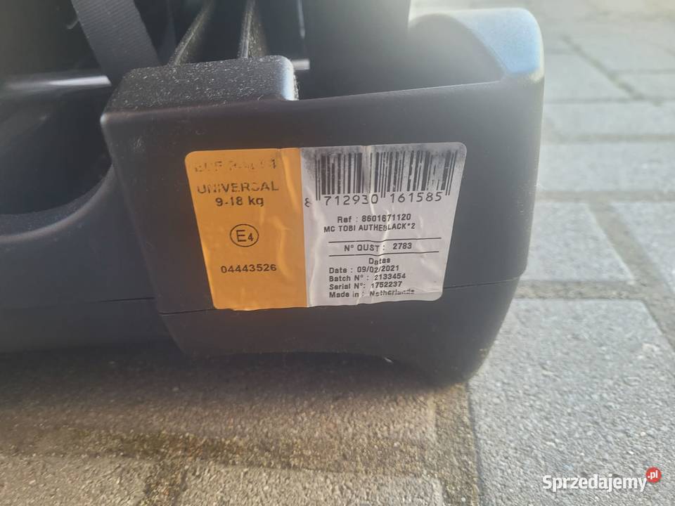 Fotelik dziecięcy maxi cosi tobi 918 9 - 18 kg wielkopolskie Ostrów Wielkopolski sprzedam