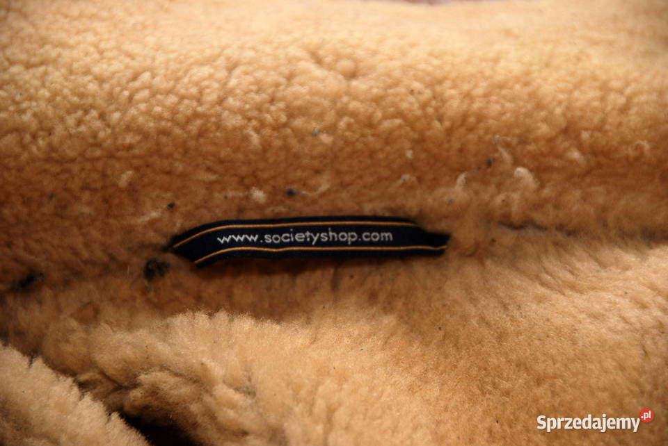 Męski brązowy płaszcz ze owczej skóry gruba Rozmiar XL Warszawa