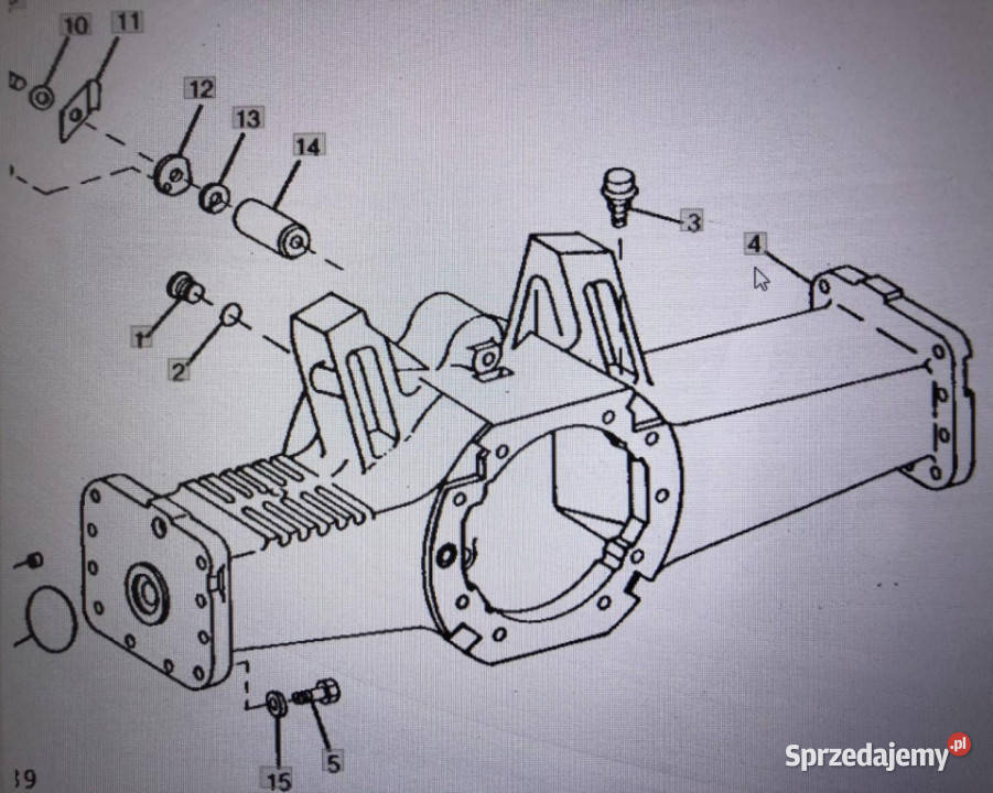 Obudowa środkowa John Deere 4 na rys katalogowym wielkopolskie Jastrzębniki