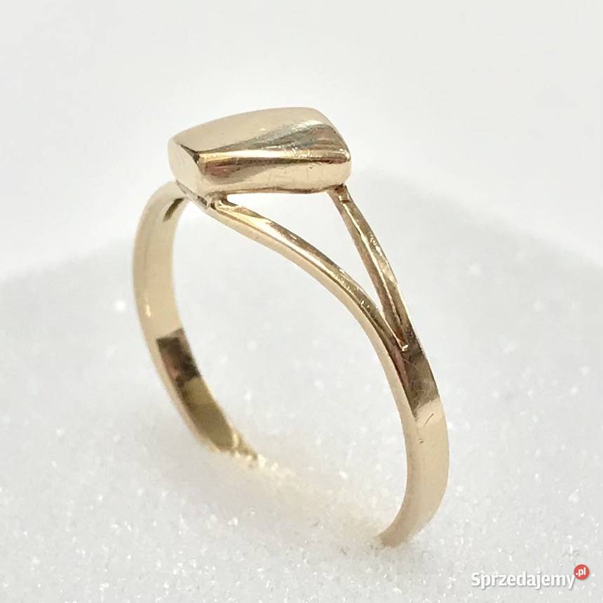 Złoty PIERŚCIONEK 14K KRÓLEWNY płaski TOP r13 złote Warszawa