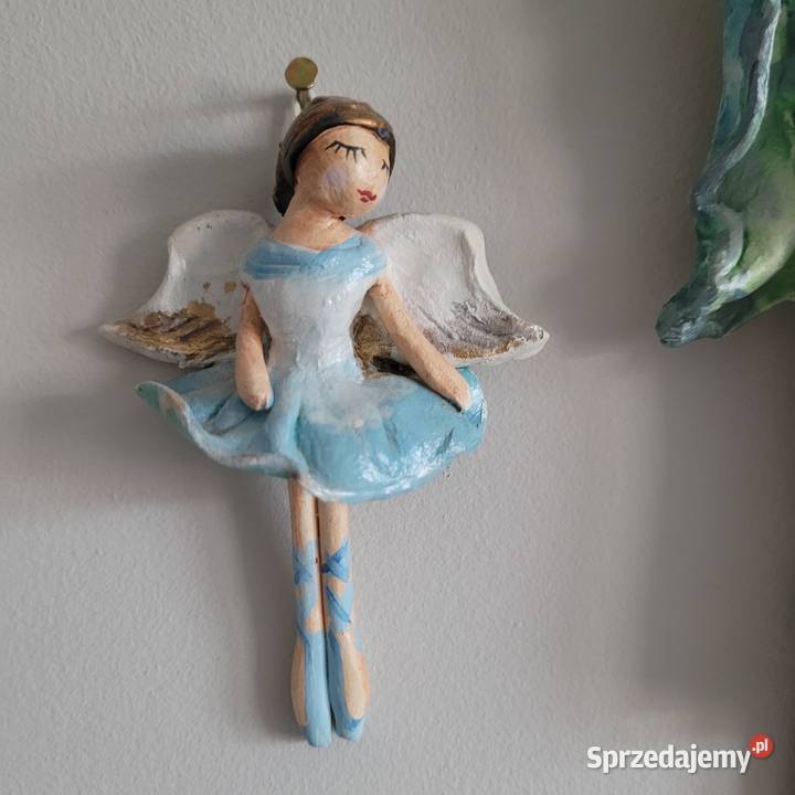 3 Aniołki piękne małe figurki w błękitach Poznań