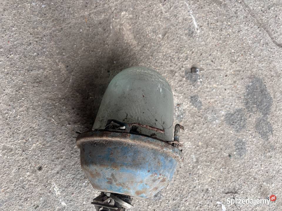 PRL lampa wisząca magazynowa vintage garażowa Kosianka-Boruty