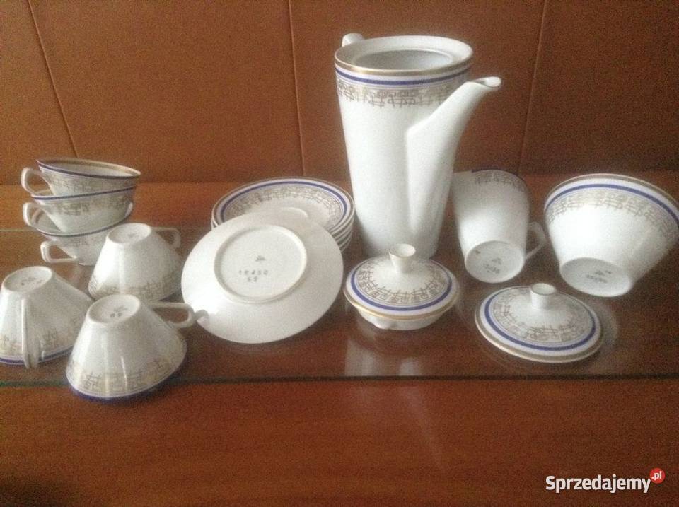 Serwis porcelanowy do kawy 17części sygnowany opolskie Opole