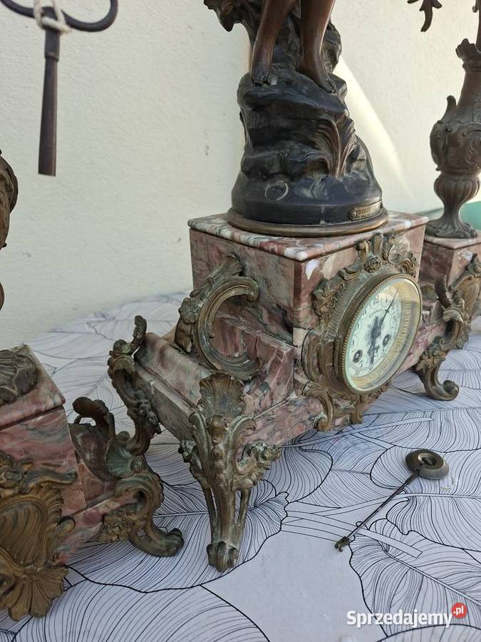 Kominkowy zegar francuski plus dwa kandelabry Dom i Ogród podkarpackie Rzeszów