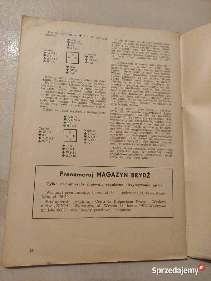 Brydż WIST Wszystkich Niedźwiecki Różecki Słupsk