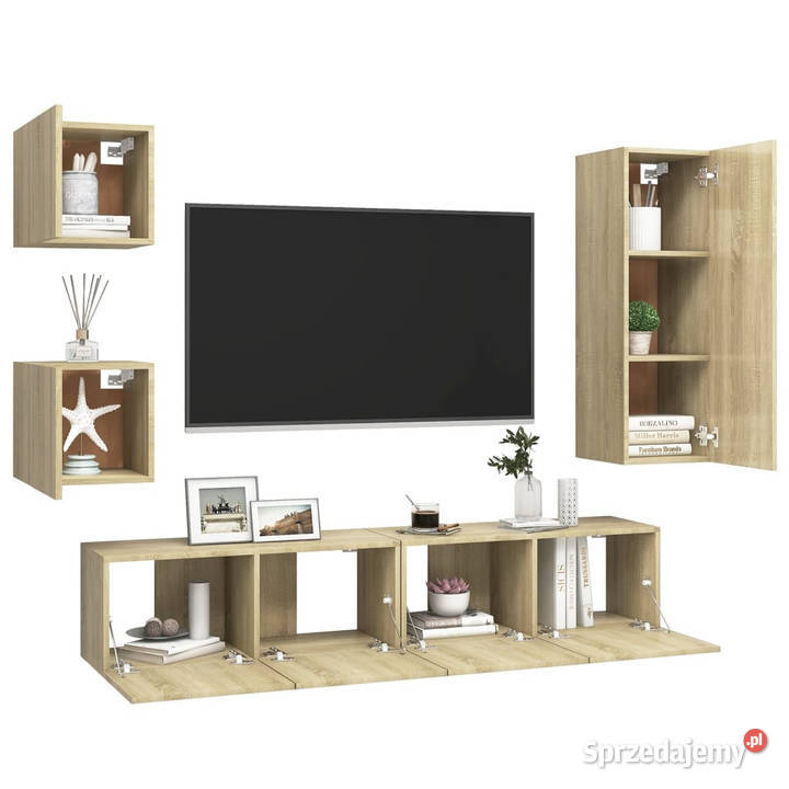 5cz zestaw szafek TV dąb sonoma materiał Warszawa