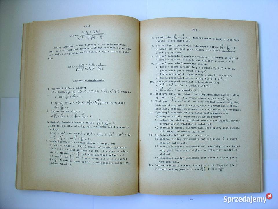 Geometria analityczna w zadaniach CzI i II łódzkie Łódź