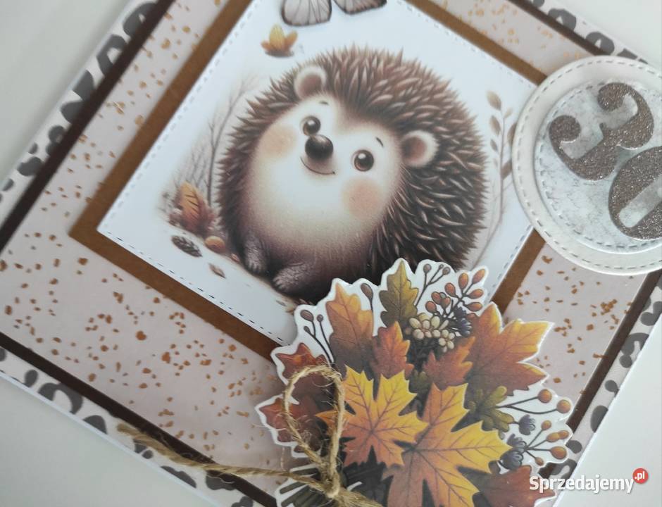 Kartka na urodziny ręcznie robiona jesienna z Rękodzieło łódzkie Łódź