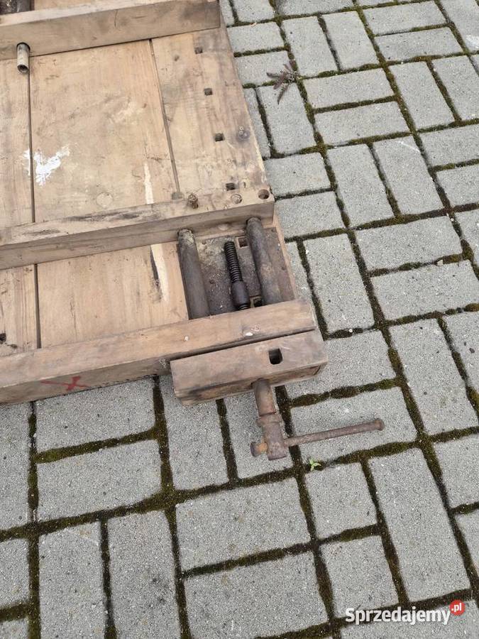 Strugnica imadło stół drewniany zabytek antyk Janów Lubelski